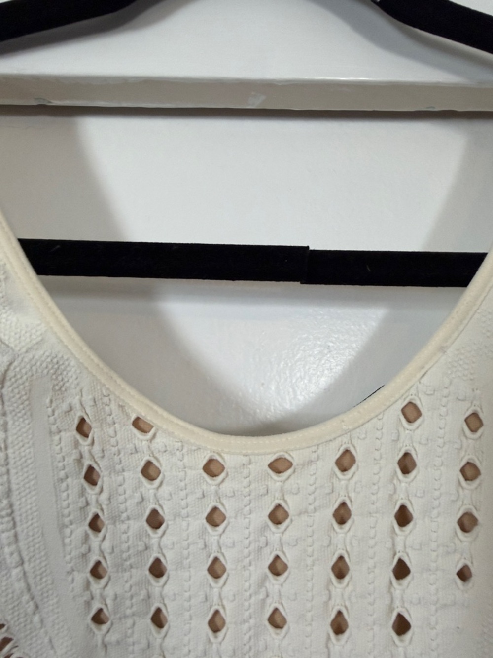 bebe Cream Bodycon Stretch Knit Mini Dress Small - Picture 5 of 9